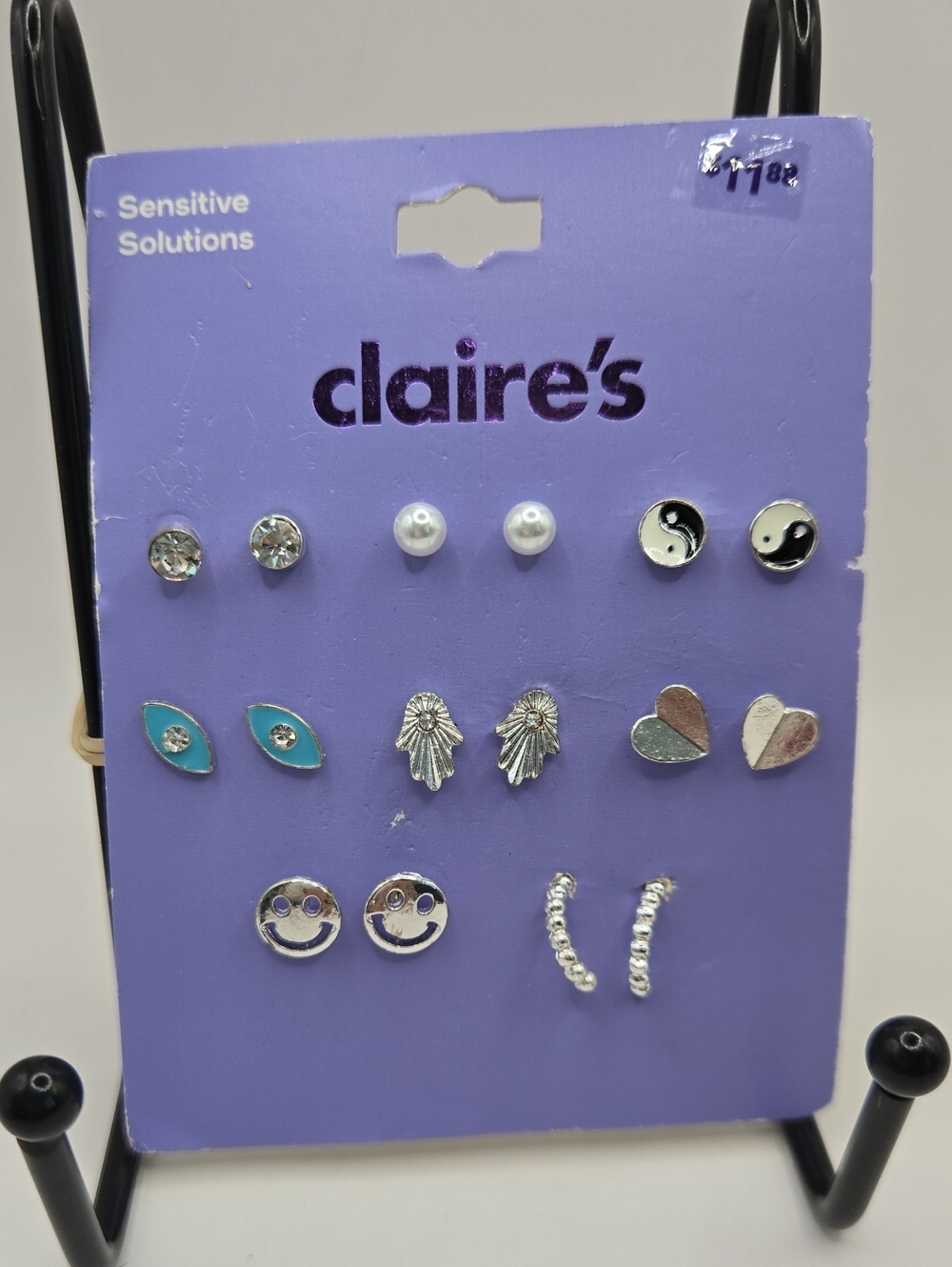 NEW claire's Women's Mixed Stud Earring Set - Silver & Turquoise Accents